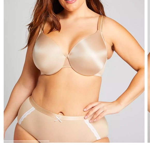 Cacique Full Coverage Underwire Support Lined Lane Bryant Nude Bra size 44DD - Picture 1 of 9